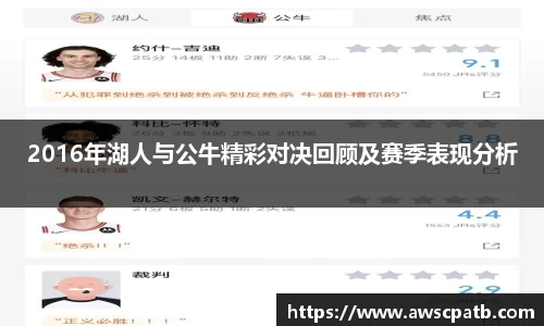 2016年湖人与公牛精彩对决回顾及赛季表现分析